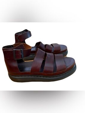 Dr. Martens Clarissa Sandals Women’s Size 10 Brown Leather Platform Gladiator